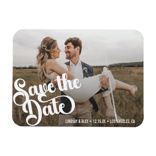 Modernes einfaches Foto Save the Date Magnet (Horizontal)