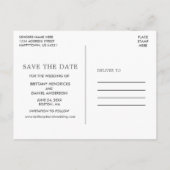 Modernes einfaches Foto Save the Date Postkarte (Rückseite)