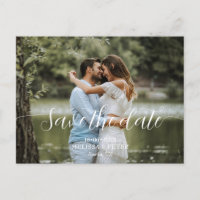 Modernes, einfaches Foto Save the Date Postkarte