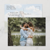 Modernes, einfaches Foto Save the Date Postkarte (Vorne/Hinten)
