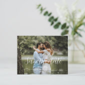 Modernes, einfaches Foto Save the Date Postkarte (Stehend Vorderseite)