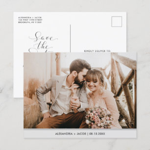 Modernes einfaches Foto Save the Date Postkarte