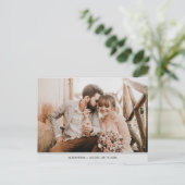 Modernes einfaches Foto Save the Date Postkarte (Stehend Vorderseite)