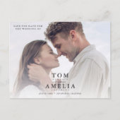 Modernes einfaches Foto Save the Date QR Code Wedd Postkarte (Vorderseite)