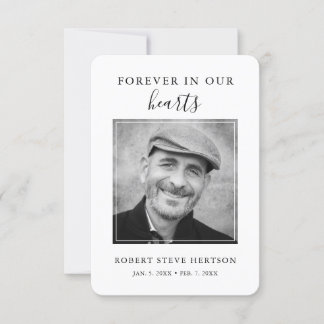 Modernes Einfaches Foto Unterkunft Beileid Beerdig Dankeskarte