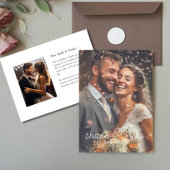 Modernes einfaches Foto Vielen Dank für Ihre Hochz Mitteilungskarte