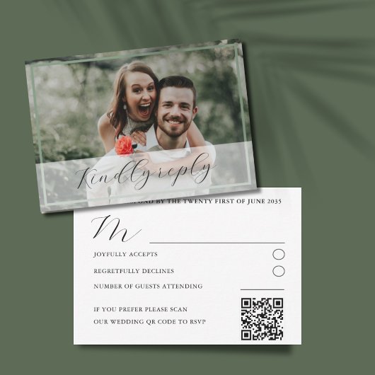 Modernes einfaches Foto Wedding RSVP Karte