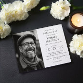 Modernes, einfaches Foto zur Beerdigung des Lebens Einladung
