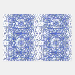 Modernes, einfaches geometrisches Fraktal Geschenkpapier Set