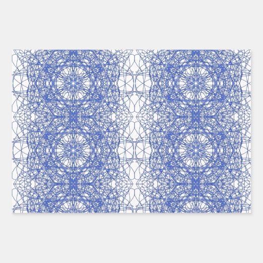 Modernes, einfaches geometrisches Fraktal Geschenkpapier Set (Vorderseite)