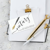 Modernes, einfaches Gold Black Fountain Pen Notar- Visitenkarte