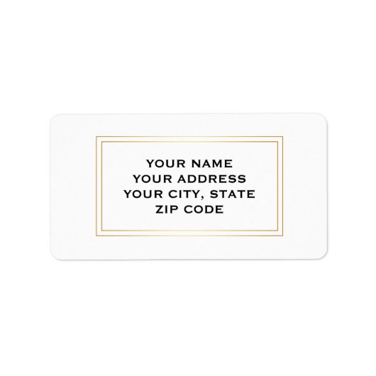 Modernes einfaches Gold Square Boarder Business Adressaufkleber (Vorne)