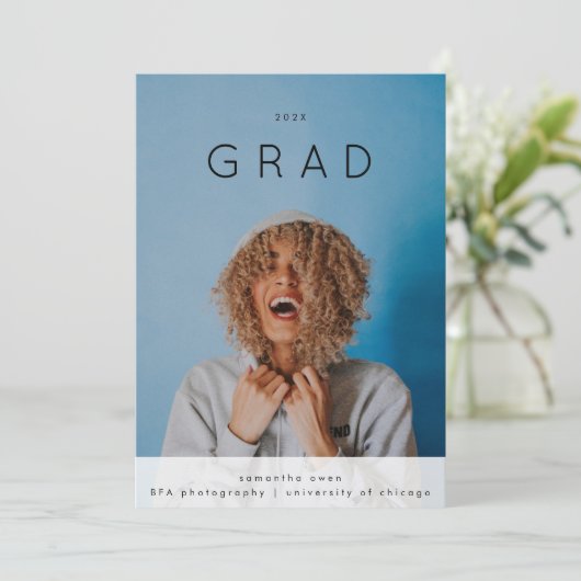 Modernes, einfaches GRAD | Uni University Two Foto Ankündigung (Stehend Vorderseite)