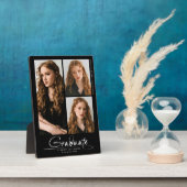 Modernes, einfaches Graduate 3 Foto Collage Script Fotoplatte (Seite)