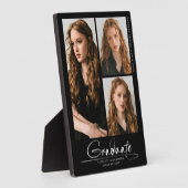 Modernes, einfaches Graduate 3 Foto Collage Script Fotoplatte (Seite)