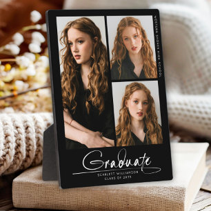 Modernes, einfaches Graduate 3 Foto Collage Script Fotoplatte