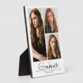 Modernes, einfaches Graduate 3 Foto Collage Script Fotoplatte (Seite)