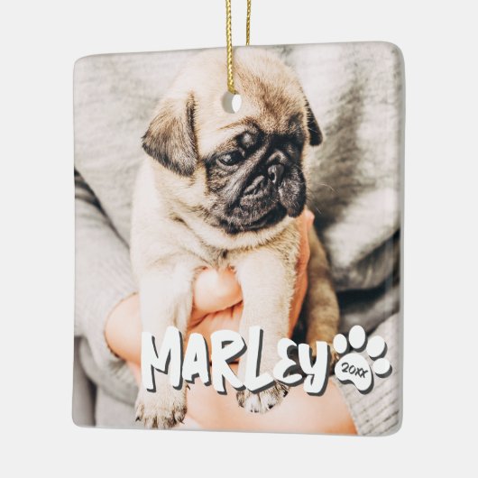 Modernes, einfaches Grunge Foto Keramikornament (Links)