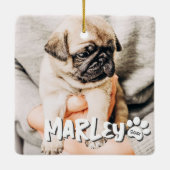 Modernes, einfaches Grunge Foto Keramikornament (Rückseite)