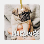 Modernes, einfaches Grunge Foto Keramikornament (Vorderseite)