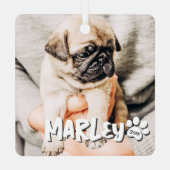 Modernes, einfaches Grunge Foto Ornament Aus Metall (Rückseite)