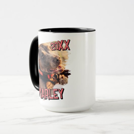 Modernes, einfaches Grunge Foto Tasse (Vorderseite Links)