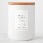 Modernes, einfaches Handseifenwaschetikett Wasserd Lebensmitteletikett (Vorderseite)
