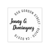 Modernes & einfaches Handwriting Runde Rücksendead Gummistempel (Prägung)