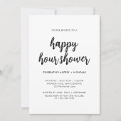 Modernes einfaches Happy Hour Couple Brautparty Einladung (Vorderseite)