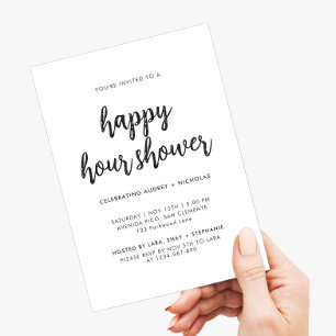 Modernes einfaches Happy Hour Couple Brautparty Einladung
