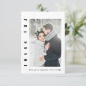 Modernes einfaches Hochzeitsfest-Foto Dankeskarte (Stehend Vorderseite)