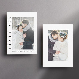 Modernes einfaches Hochzeitsfest-Foto Dankeskarte