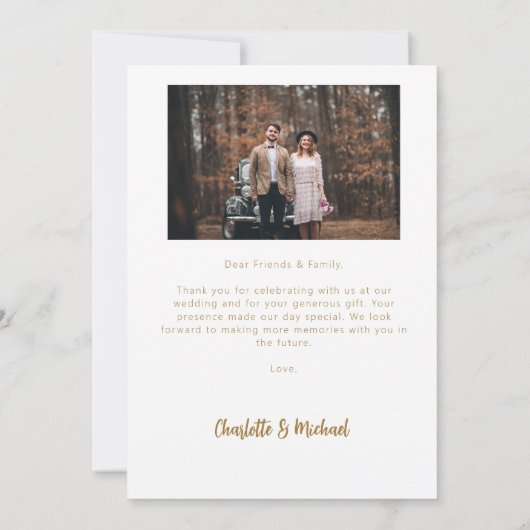Modernes, einfaches Hochzeitsfest-Foto Dankeskarte (Rückseite)