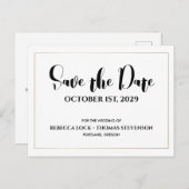 Modernes einfaches Hochzeitsgold Save the Date Postkarte (Vorne/Hinten)