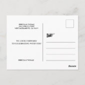 Modernes einfaches Hochzeitsgold Save the Date Postkarte (Rückseite)