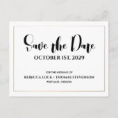 Modernes einfaches Hochzeitsgold Save the Date Postkarte (Vorderseite)