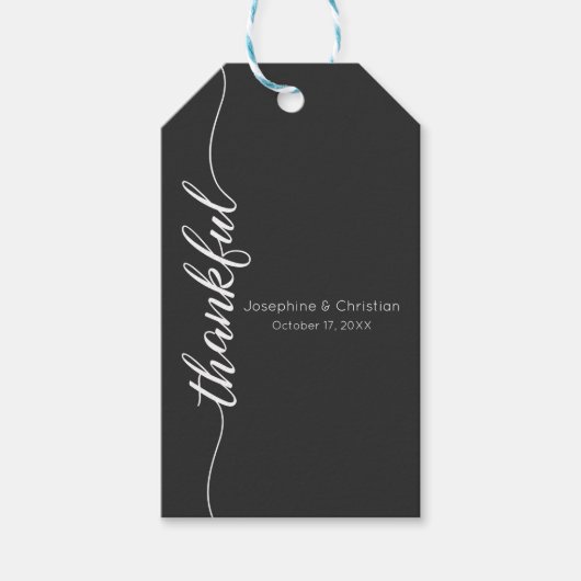 Modernes, einfaches Hochzeitskaffee - Dankbares Dr Geschenkanhänger (Vorderseite)