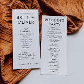 Modernes einfaches Hochzeitsprogramm