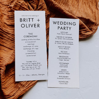 Modernes einfaches Hochzeitsprogramm