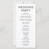 Modernes einfaches Hochzeitsprogramm (Rückseite)