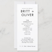 Modernes einfaches Hochzeitsprogramm (Vorderseite)