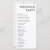 Modernes einfaches Hochzeitsprogramm (Rückseite)