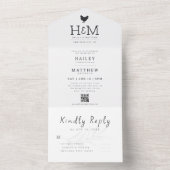 Modernes einfaches Hochzeitsstipendium in der Land All In One Einladung (Innen)