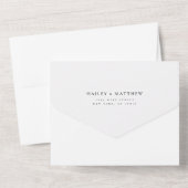 Modernes einfaches Hochzeitsstipendium in der Land All In One Einladung (Rückseite)
