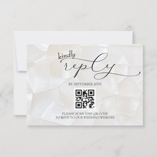 Modernes einfaches Hochzeitsstipendium QR RSVP Karte (Vorderseite)