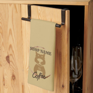 Modernes einfaches Hundcafé Kaffee Tee-Shop Geschirrtuch