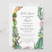 Modernes einfaches Kaktus Sukkulentes Brautparty Einladung (Vorderseite)