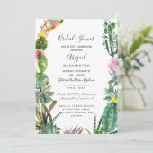 Modernes einfaches Kaktus Sukkulentes Brautparty Einladung (Stehend Vorderseite)