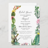 Modernes einfaches Kaktus Sukkulentes Brautparty Einladung (Vorne/Hinten)