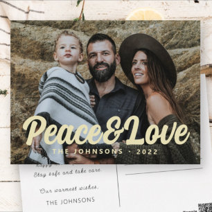 Modernes, einfaches, kursives Foto für die Begrüßu Feiertagspostkarte